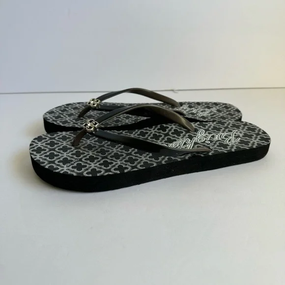 Brighton Flip Flops Thong Sandals Black & White Summer Shoes EUC Womens 8 - Picture 5 of 9